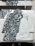 Lee's EXCELLENT Hooded Coat with Unicorn - White Base Black Roses [with bag]