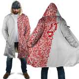 Lee's Excellent Hooded Coat with Unicorn - Red Roses on White [with Bag]