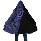 Lee's Excellent Hooded Coat with Unicorn - Cobalt Roses on Black [with Bag]